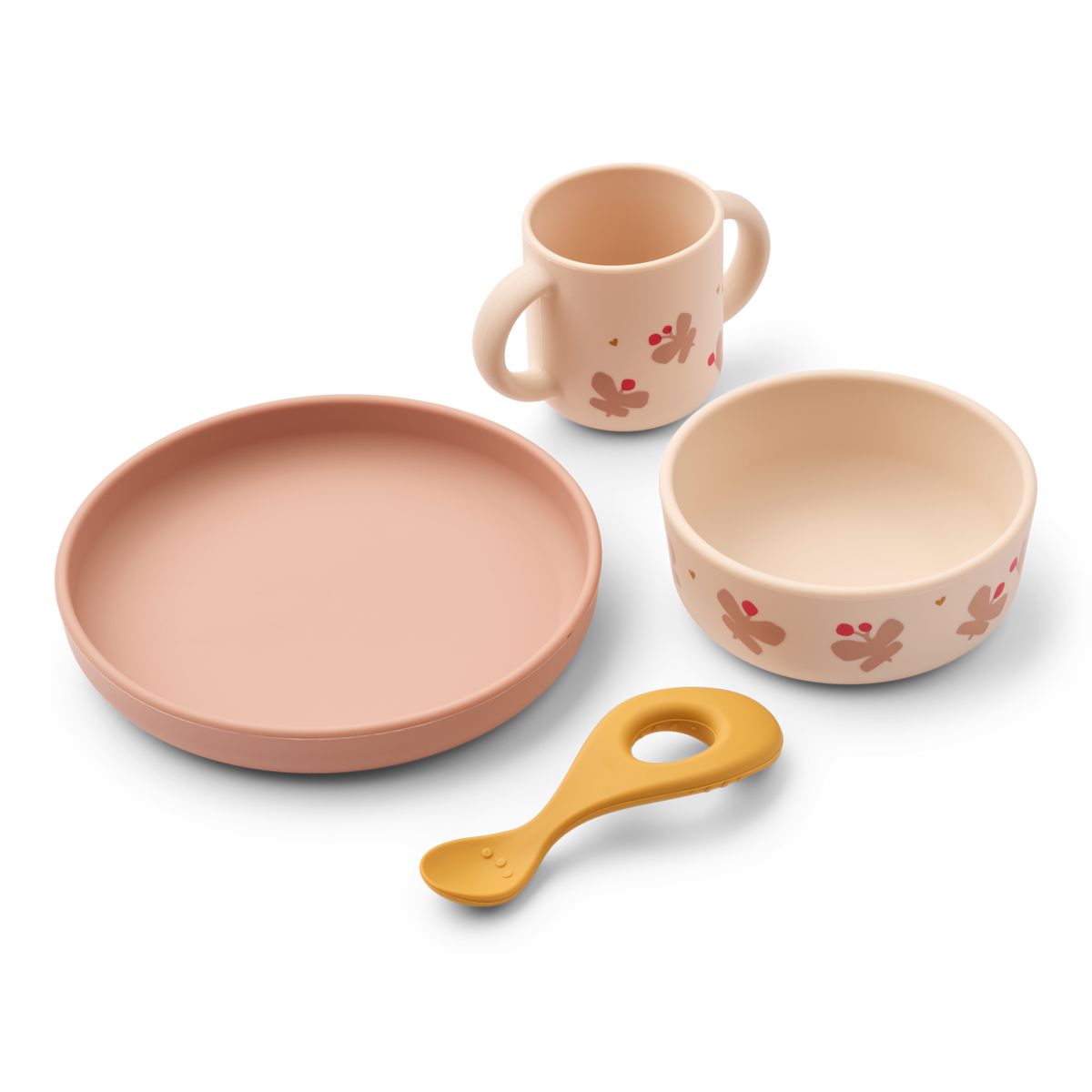 Set de Vaisselle en Silicone VIVI - Butterfly / Apple blossom
