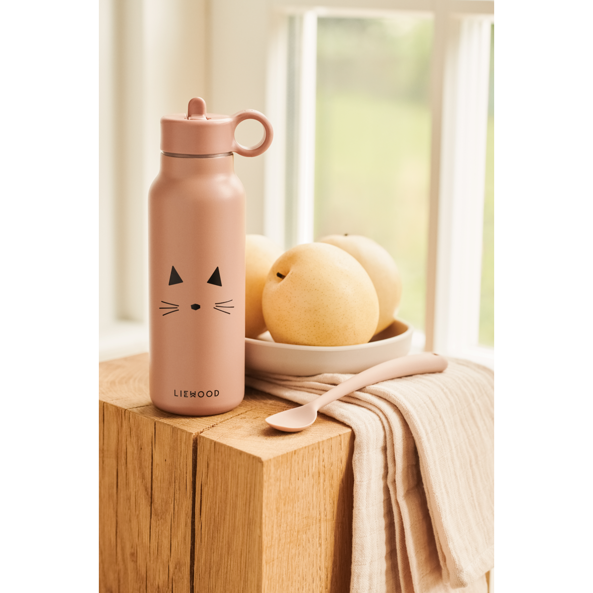 Liewood Gourde Falk 350 ml - Cat dark rose - Goude eau