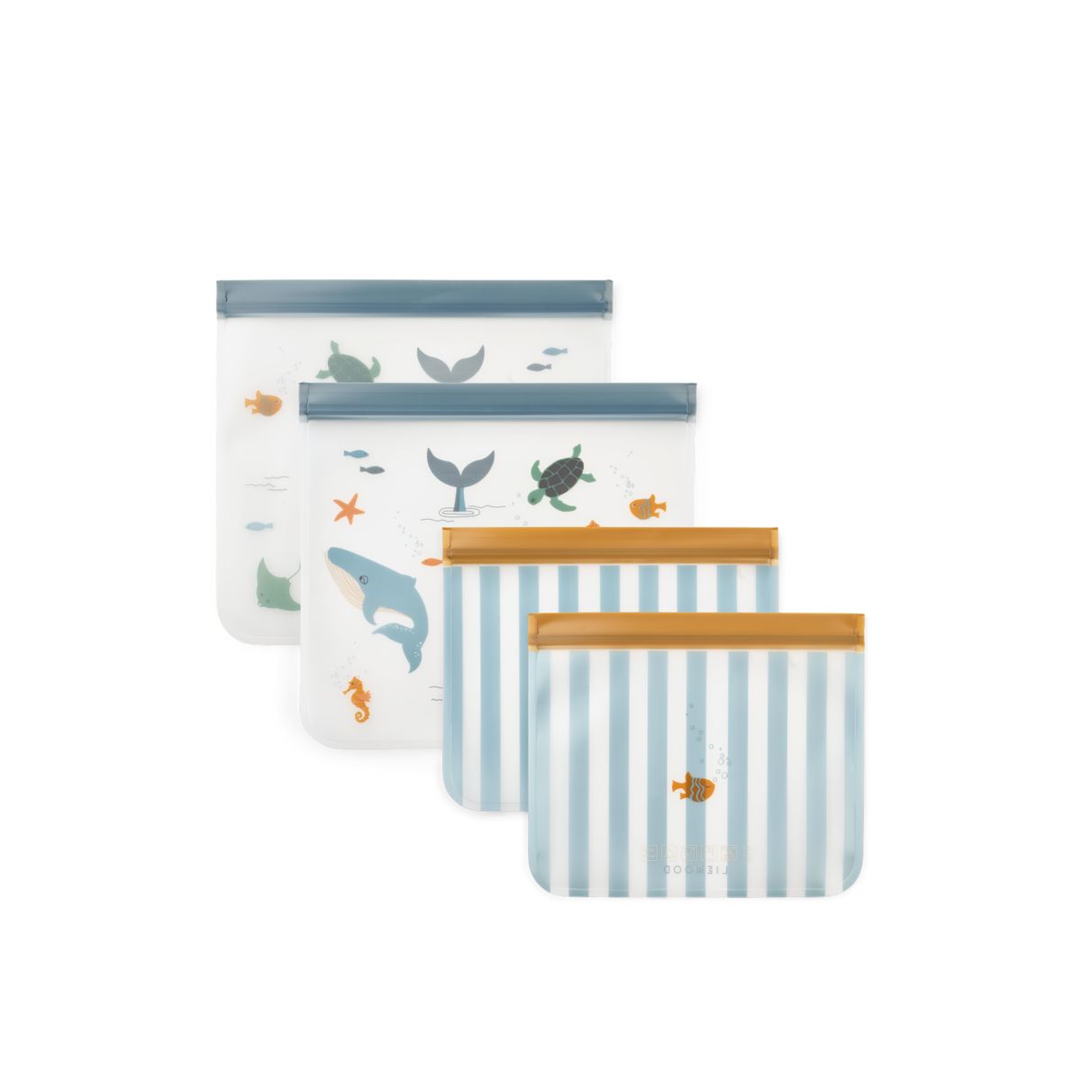 Liewood Sacs Alimentaires Réutilisables REBUS - Sea creature / Sandy - SAC À SNACKS