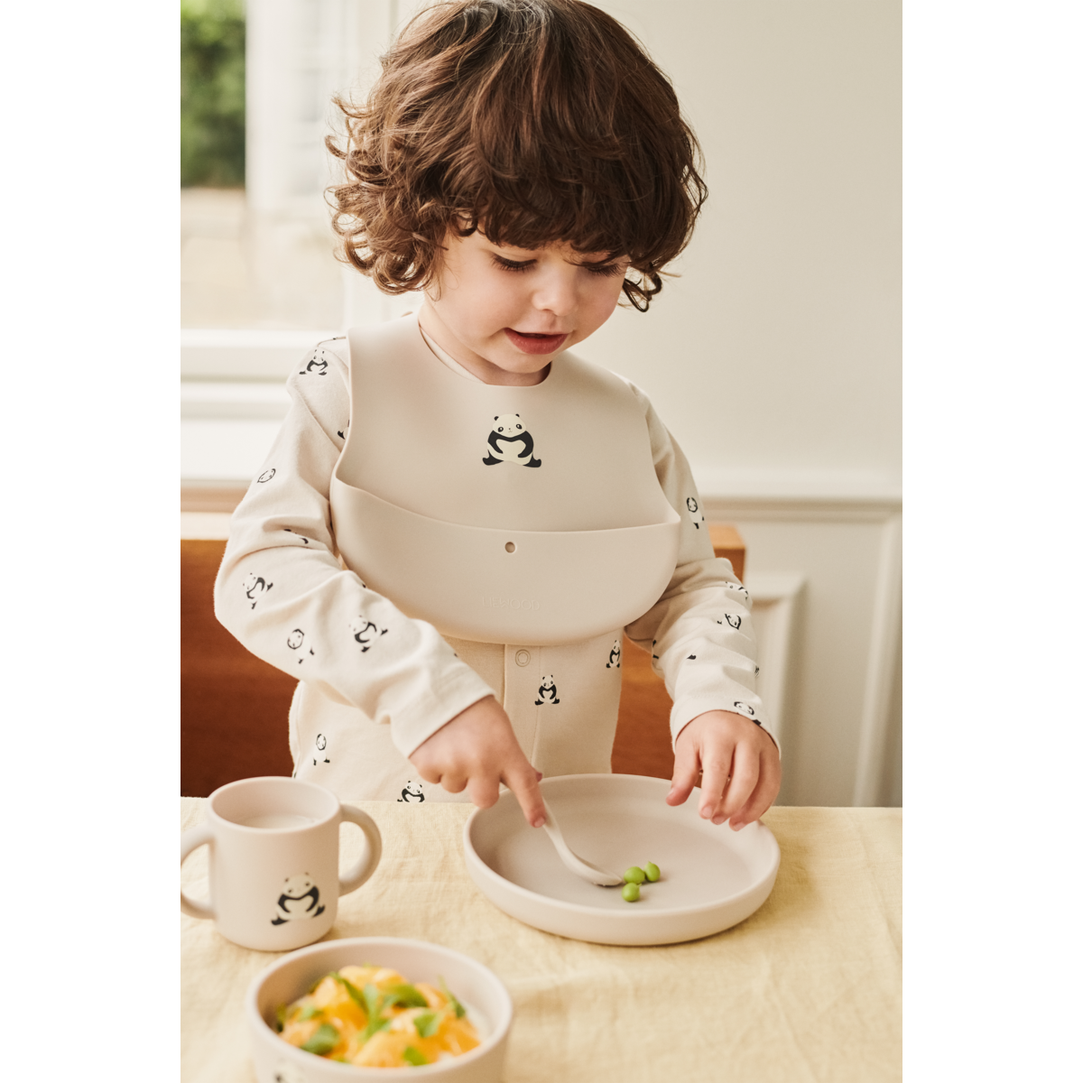 Liewood Set de Vaisselle en Silicone VIVI - Panda / Sandy - Ensemble de vaisselle