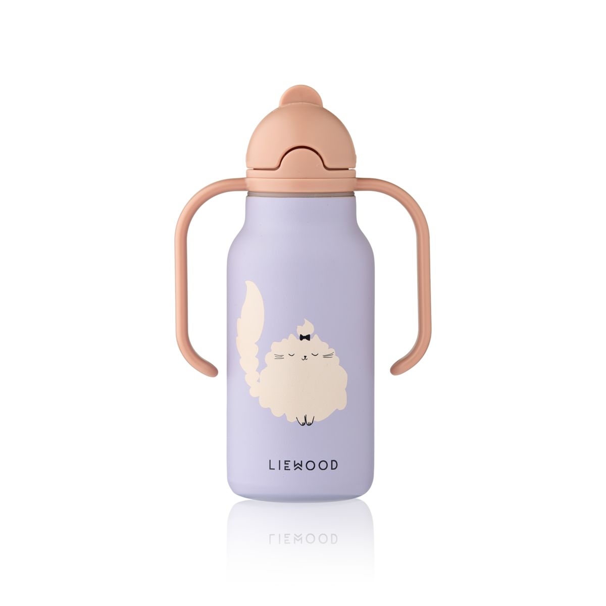 Liewood KIMMIE Steel Water Bottle 250 Ml - Cat / Warm lilac - WATER BOTTLE