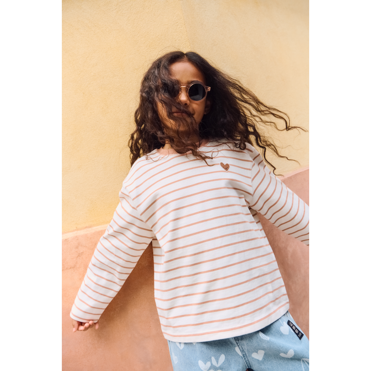 Liewood T-shirt à Manches Longues à Rayures TYLER - Heart Tuscany rose / Creme de la creme - T-shirt