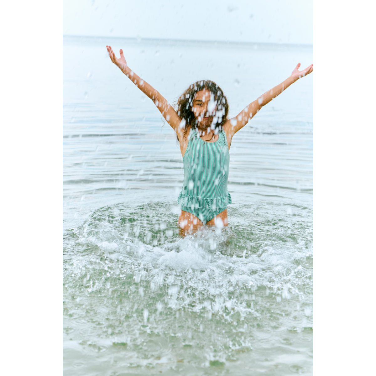 Liewood Maillot de Bain à Rayures AMARA - Bright garden / Creme de la creme - Maillot de bain