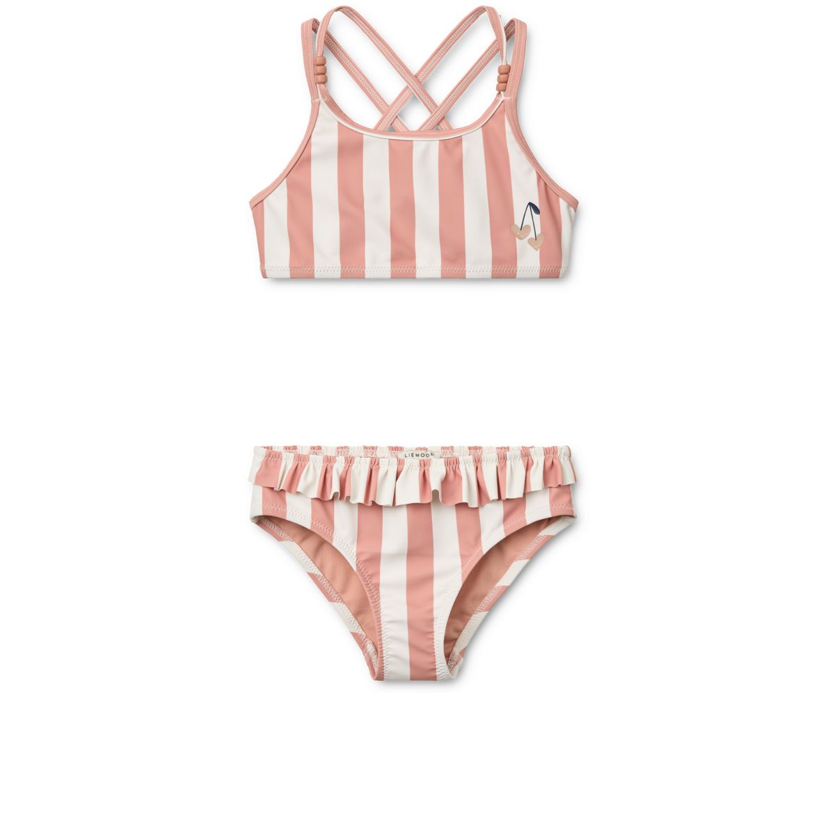 Liewood Belle Striped Bikini - Coral blush / creme de la creme stripe - BIKINI
