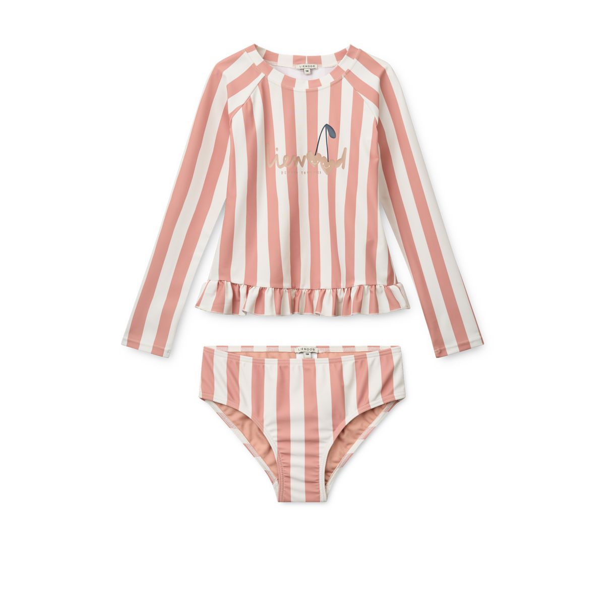 Liewood Dagny Striped Swim Set - Coral blush / creme de la creme stripe - SWIM SET