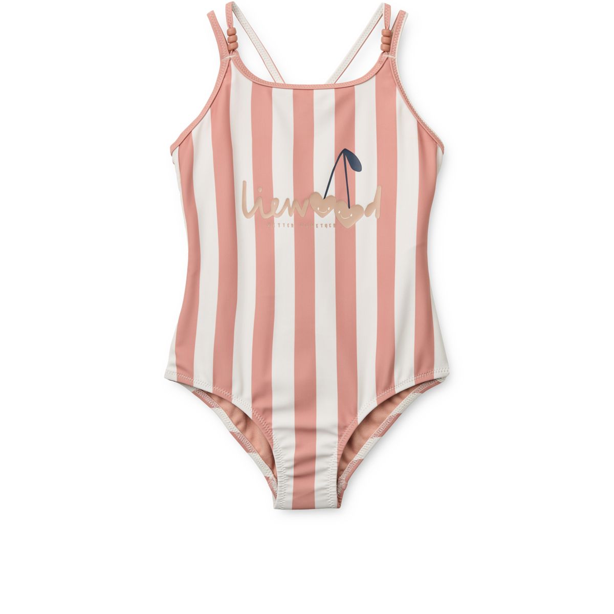 Liewood Suna Striped Swimsuit - Coral blush / creme de la creme stripe - SWIMSUIT