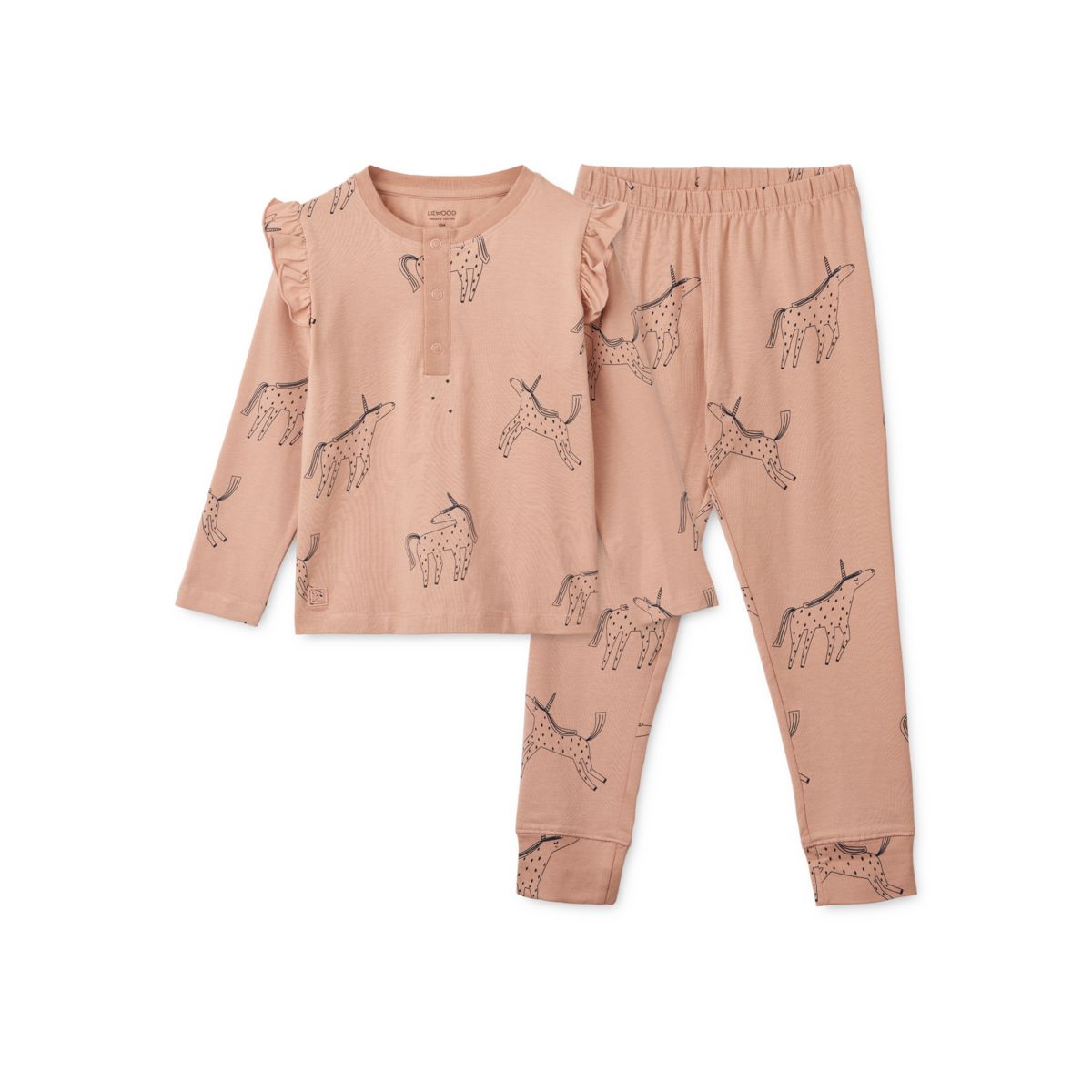 Liewood Ensemble pyjama à volants imprimé Wilhelm - Unicorn / Pale tuscany - Ensemble pyjama