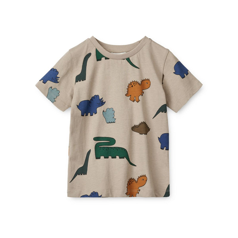 Liewood T-shirt imprimé à manches courtes Apia - Dinosaurs / Mist - T-shirt
