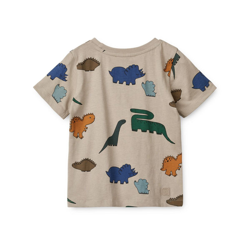 Liewood T-shirt imprimé à manches courtes Apia - Dinosaurs / Mist - T-shirt