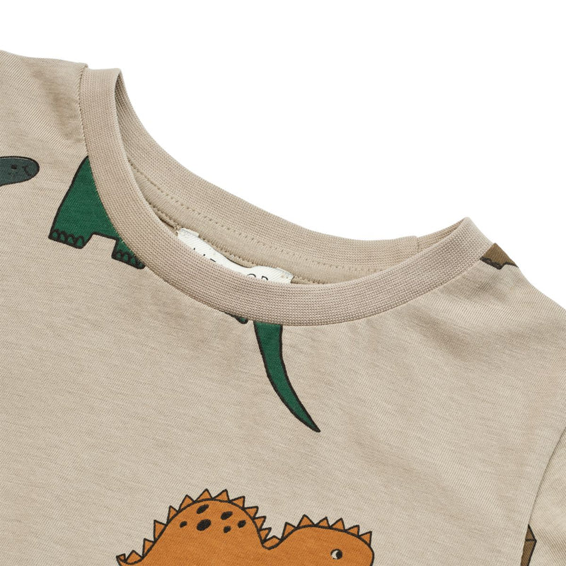 Liewood T-shirt imprimé à manches courtes Apia - Dinosaurs / Mist - T-shirt