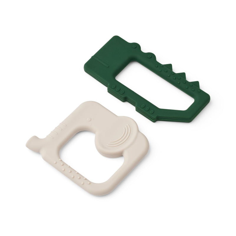 Liewood Jonathan All Together Teether 2-Pack - Garden green / Sandy - Anneau de dentition