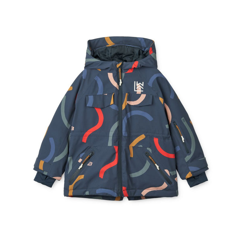 Liewood Blouson de ski Kalle - Graphic swirls / Classic navy - Veste