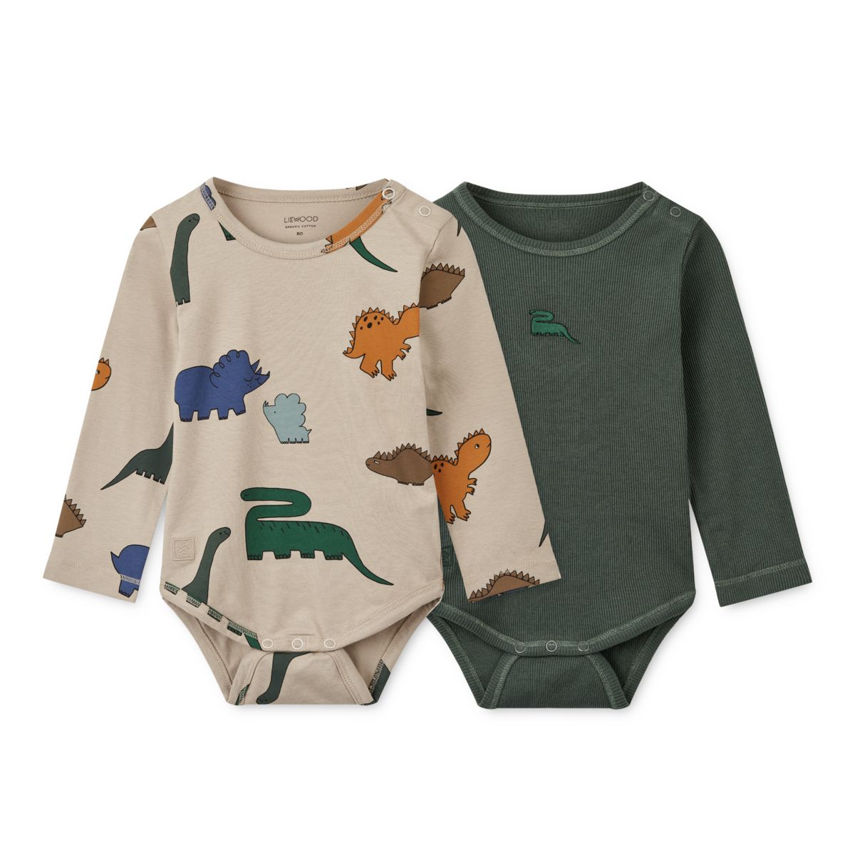 Liewood Body Yanni lot de 2 - Dinosaurs Mist / Forest green - Body