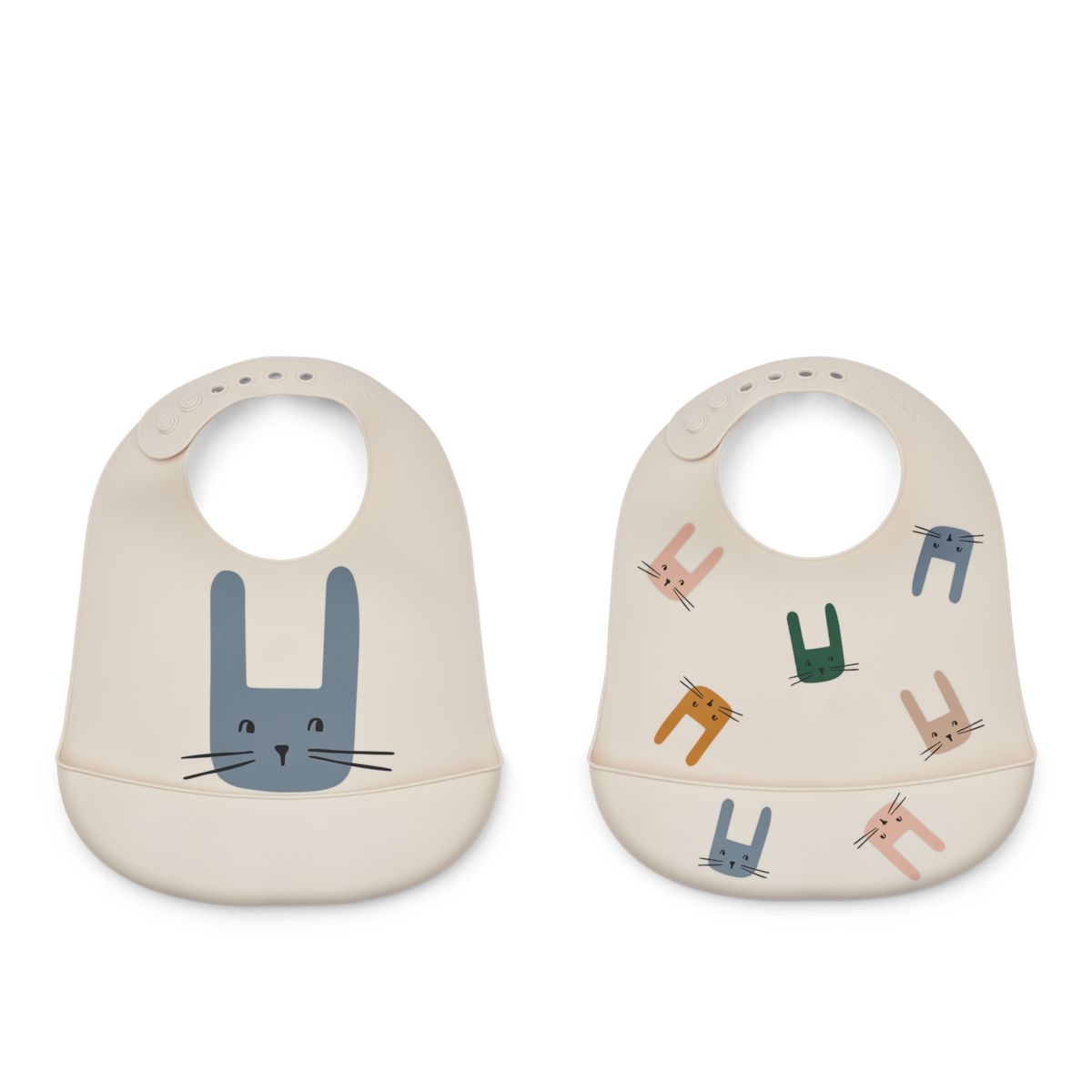 Liewood Lot de 2 bavoirs en silicone Tilda - Bunny / Sandy - Bavoir