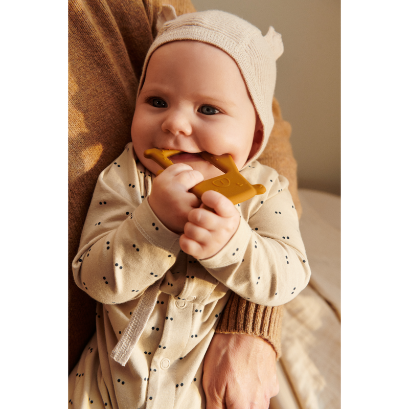 Liewood Jonathan Classic Teether 2-Pack - Sandy / Golden caramel - Anneau de dentition