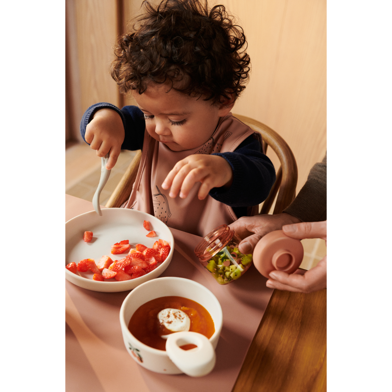 Liewood Coffret repas en silicone Vivi - Peach / Sea shell mix - Ensemble de vaisselle