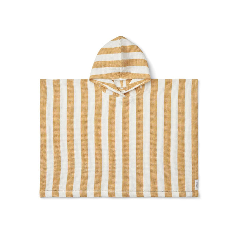 Liewood Poncho junior Paco - Y/D stripes White / Yellow mellow - Peignori / Poncho