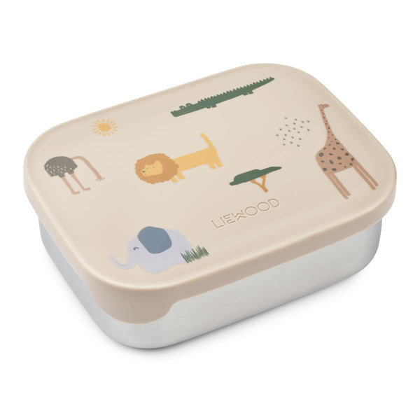 Liewood Boîte à déjeuner imprimée Arthur - Safari sandy mix - Boîte à goûter