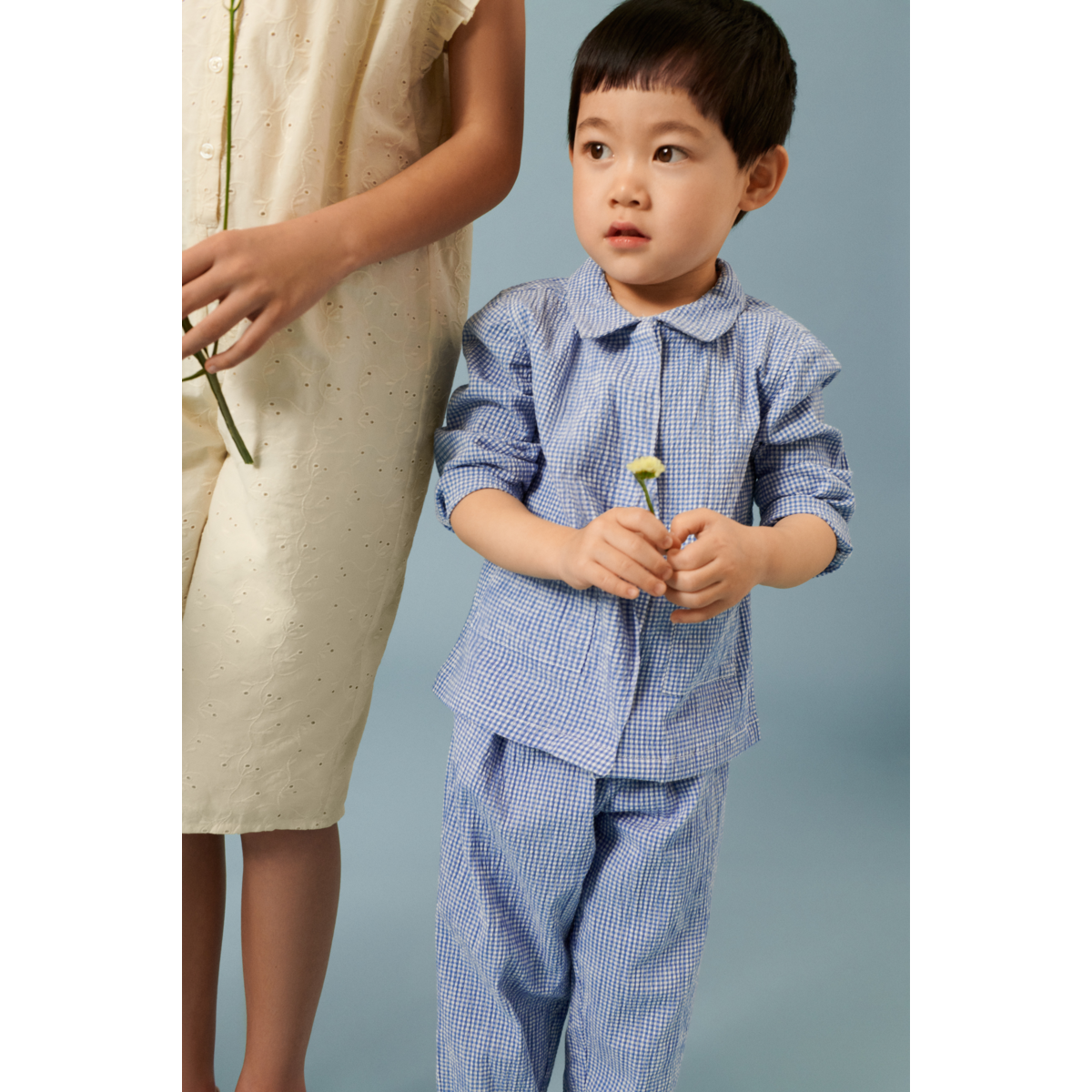 Liewood Surchemise À Carreaux En Crépon De Coton Kory - Y/D Check Riverside / Crisp white - Veste