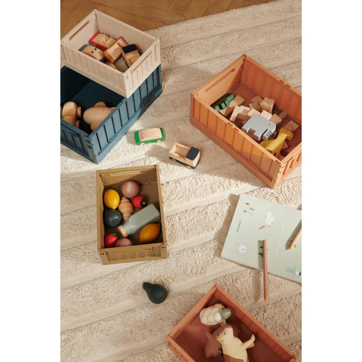 Liewood Boîte de rangement WESTON - LARGE - Whale blue - Boîtes de rangement