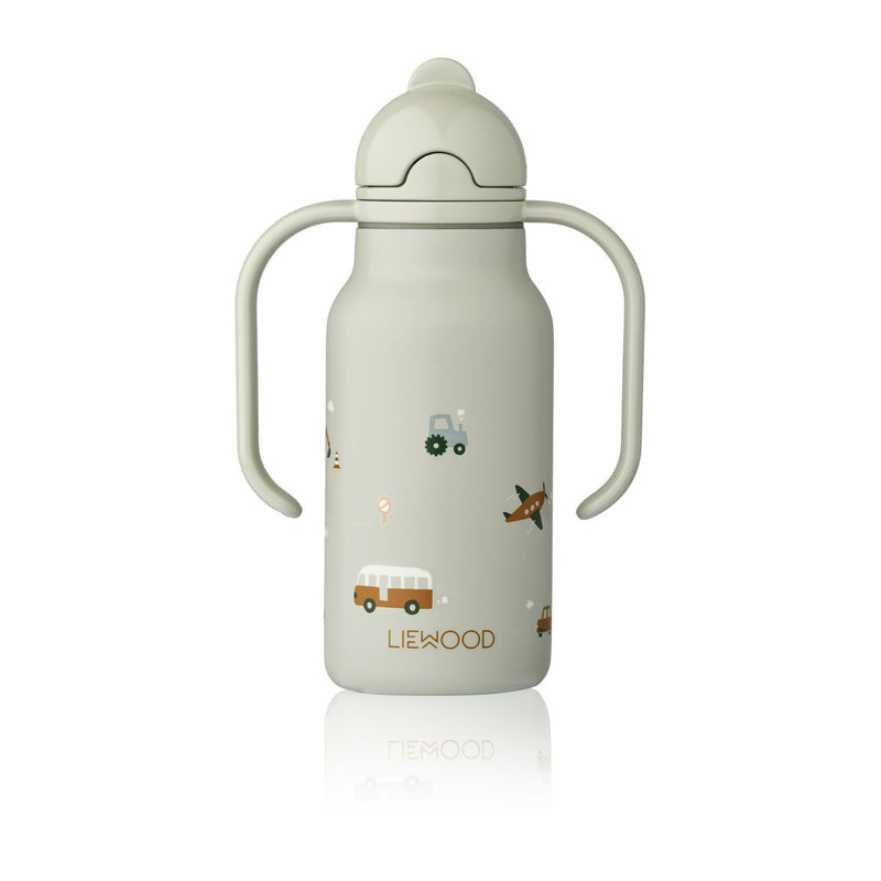Liewood Gourde en acier Kimmie 250 ml - Vehicles / Dove blue - Goude eau