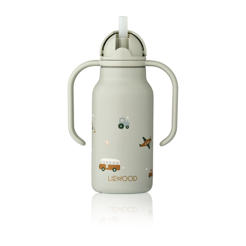 Liewood Gourde en acier Kimmie 250 ml - Vehicles / Dove blue - Goude eau
