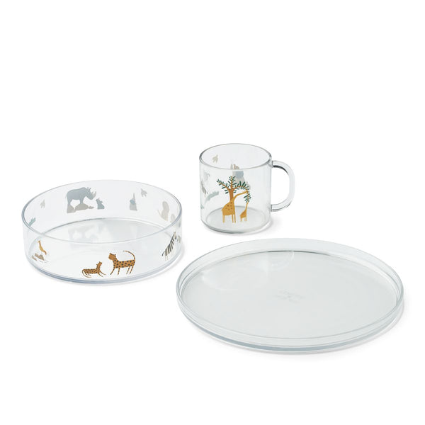 Liewood Set de table en Tritan imprimé Siva - All together / Sandy - Ensemble de vaisselle