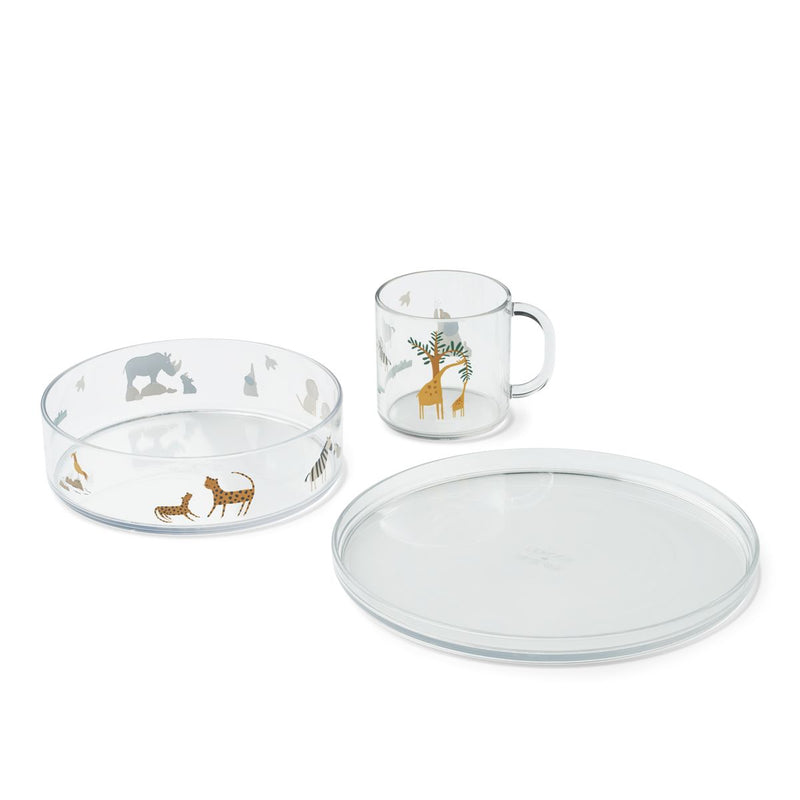 Liewood Set de table en Tritan imprimé Siva - All together / Sandy - Ensemble de vaisselle