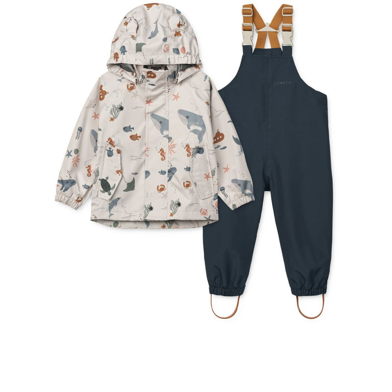 Liewood Ensemble de vêtements de pluie Manu - Sea creature / Sandy - Ensemble
