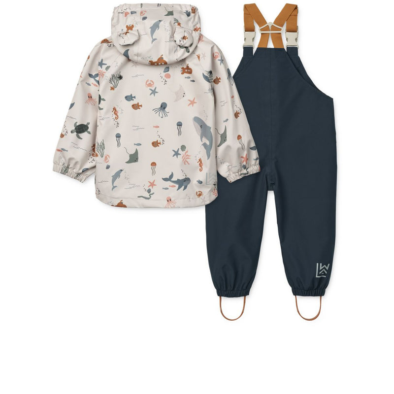 Liewood Ensemble de vêtements de pluie Manu - Sea creature / Sandy - Ensemble