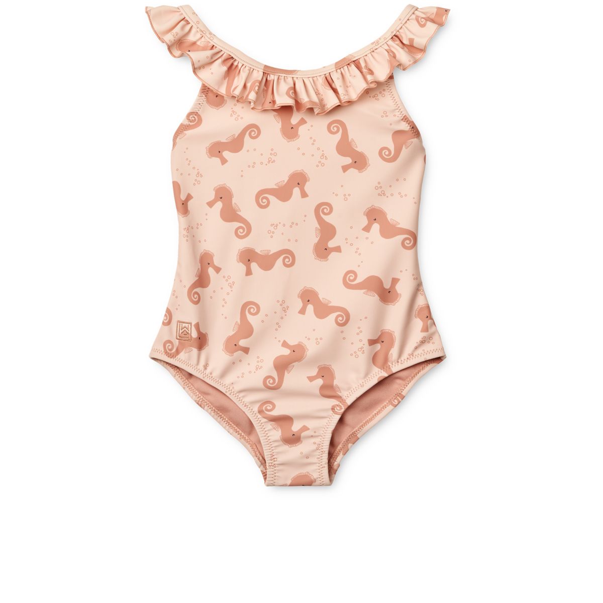 Liewood Kallie printed ruffle swimsuit - Seahorse / Apple blossom - SWIMSUIT