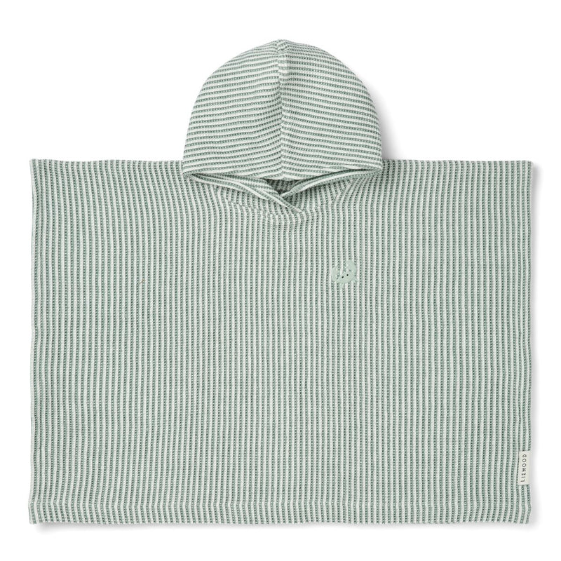 Liewood Poncho broderie PACO - Y/D stripe Peppermint / Creme de la creme - Peignori / Poncho