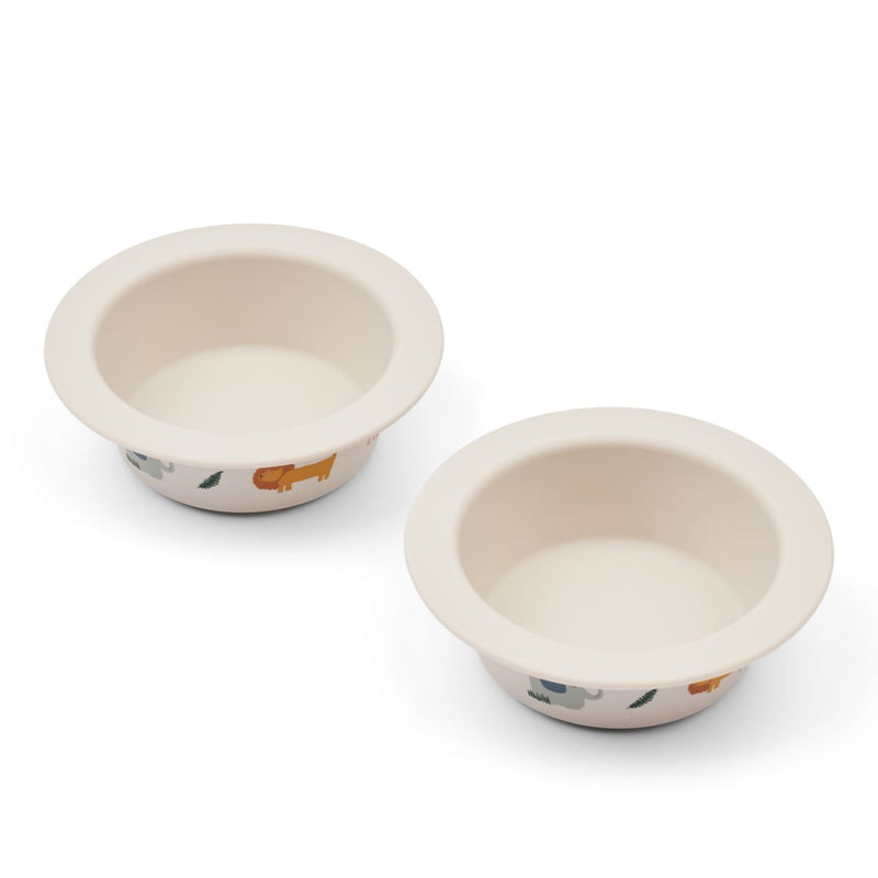 Liewood Double Bol à Ventouse Imprimé PEONY - Safari sandy mix - Bols