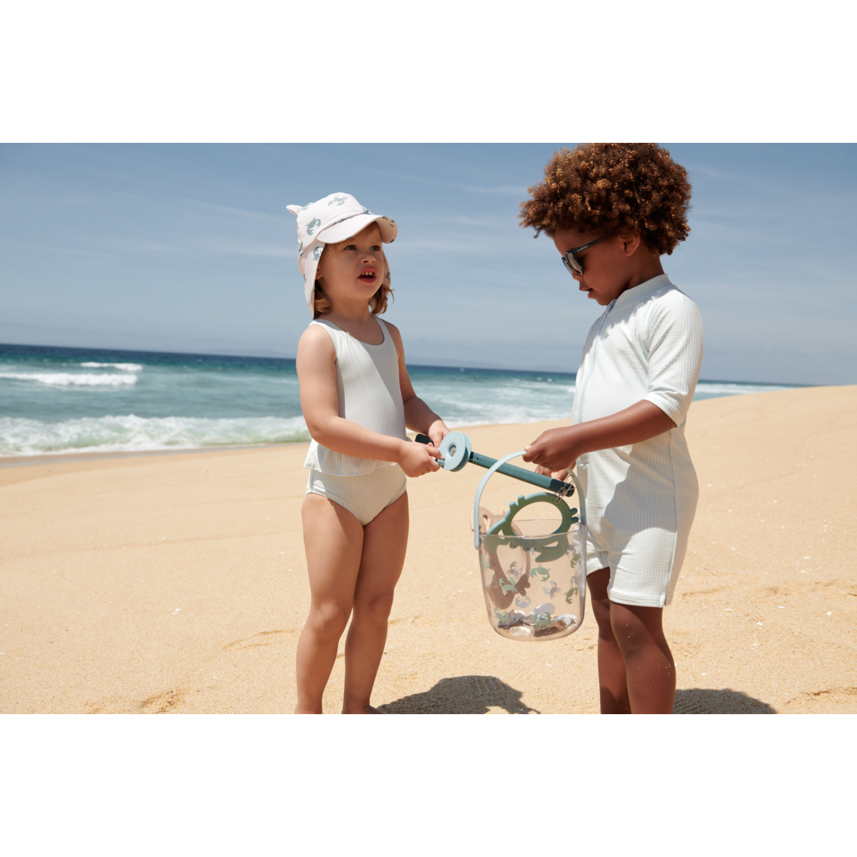 Liewood Combinaison de bain Seersucker Max - Y/D stripe Pure sky / Creme de la creme - Maillot de bain