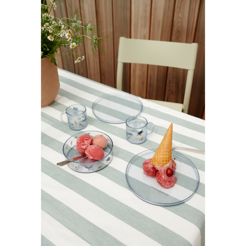 Liewood Set de table en Tritan imprimé Siva - Sea creature / Sandy - Ensemble de vaisselle