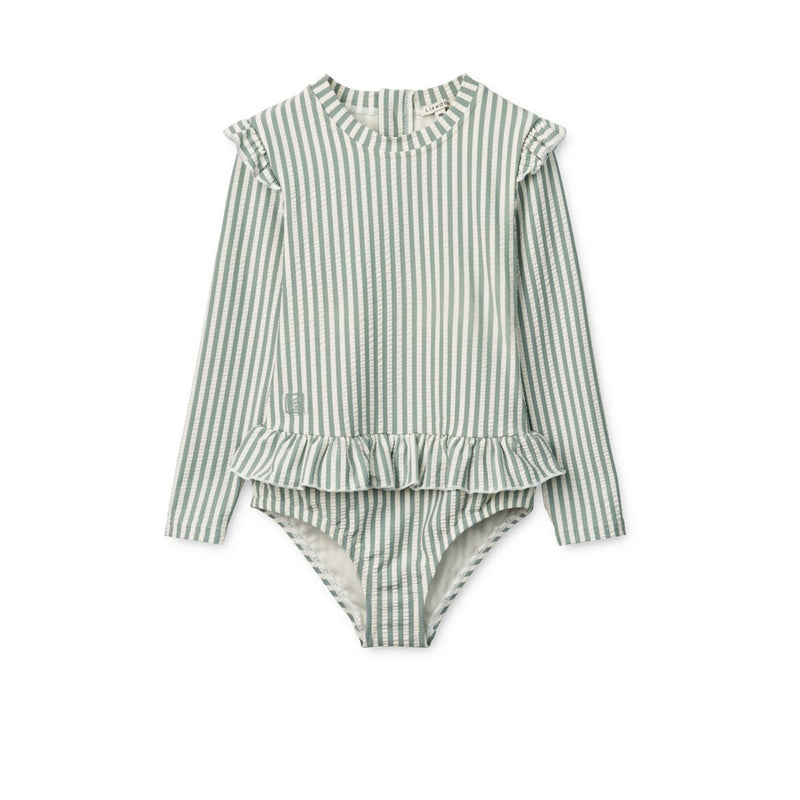 Liewood Combinaison De Bain En Crépon De Coton Sille - Y/D stripe Peppermint / Creme de la creme - Maillot de bain