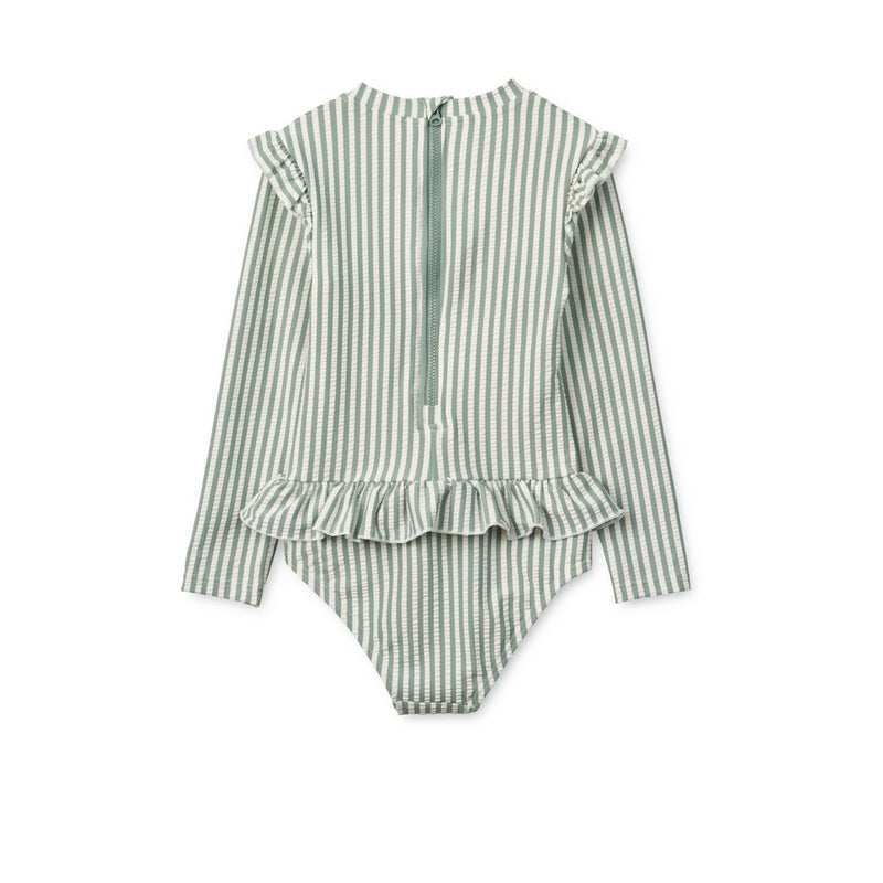 Liewood Combinaison De Bain En Crépon De Coton Sille - Y/D stripe Peppermint / Creme de la creme - Maillot de bain