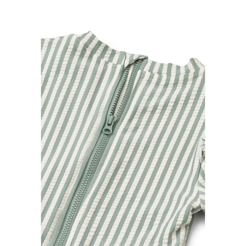 Liewood Combinaison De Bain En Crépon De Coton Sille - Y/D stripe Peppermint / Creme de la creme - Maillot de bain