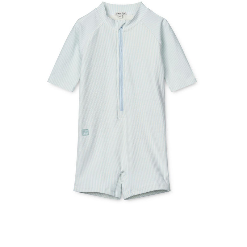 Liewood Combinaison de bain Seersucker Max - Y/D stripe Pure sky / Creme de la creme - Maillot de bain