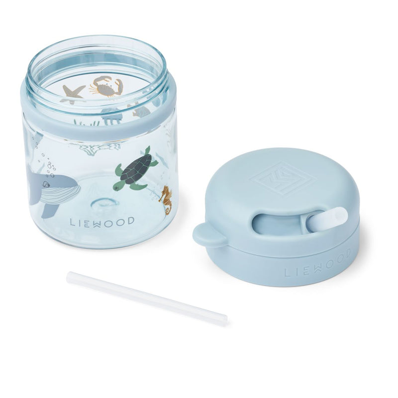 Liewood Gobelet en tritan avec paille PAVIA 280 ml - Sea creature / Sandy - Gobelet