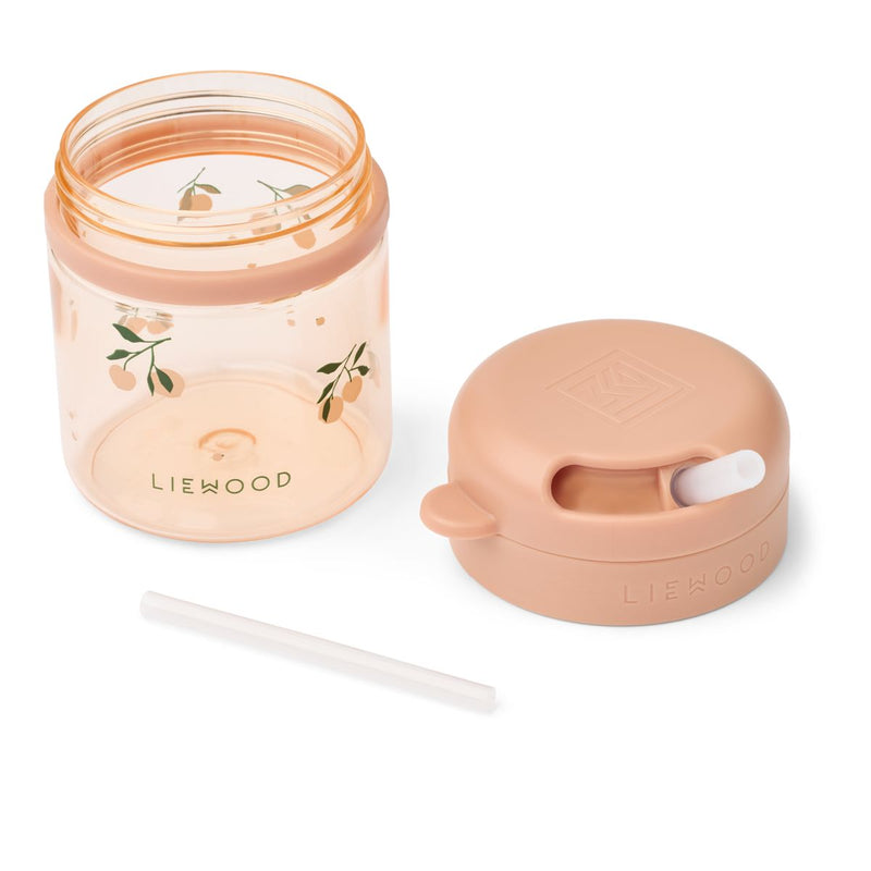 Liewood Gobelet en tritan avec paille PAVIA 280 ml - Peach / Sea shell - Gobelet