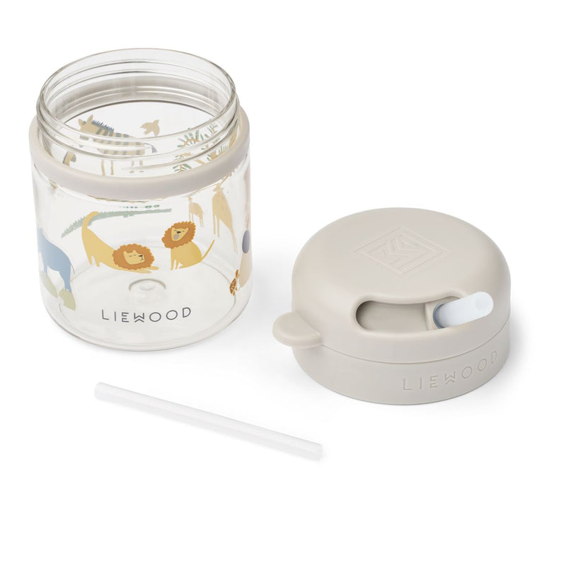 Liewood Gobelet en tritan avec paille PAVIA 280 ml - All together / Sandy - Gobelet