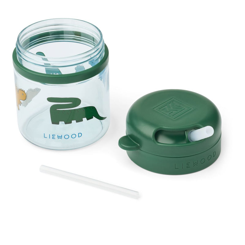 Liewood Gobelet en tritan avec paille PAVIA 280 ml - Dinosaurs / Mist - Gobelet