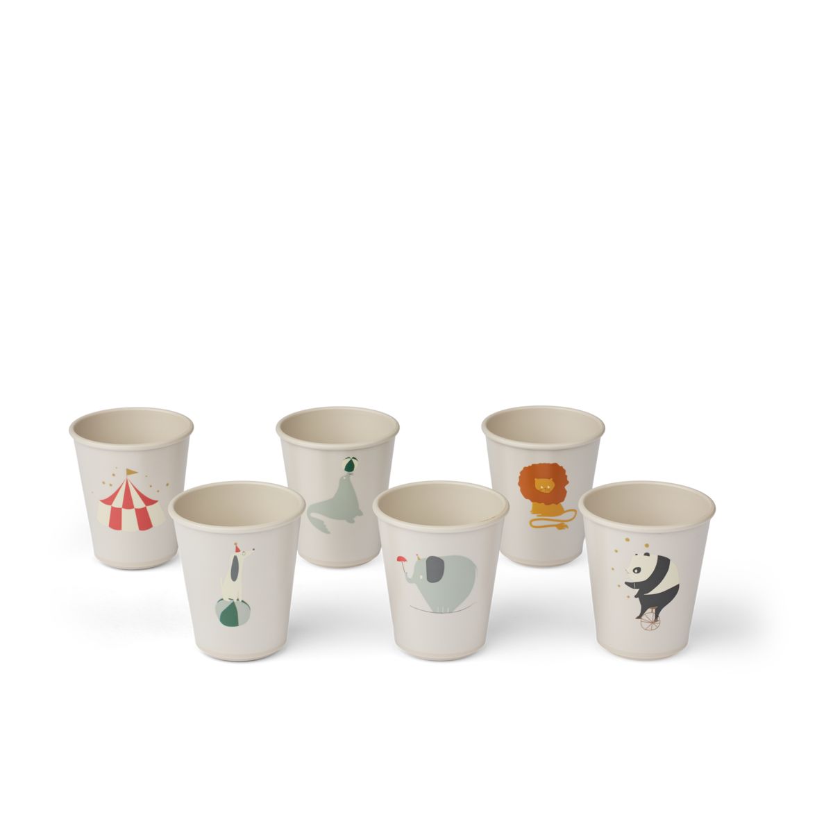 Liewood Lot de 6 gobelets Lana - Circus / Sandy - Gobelet