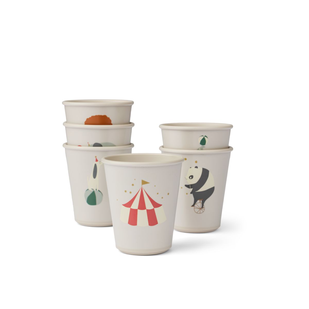 Liewood Lot de 6 gobelets Lana - Circus / Sandy - Gobelet