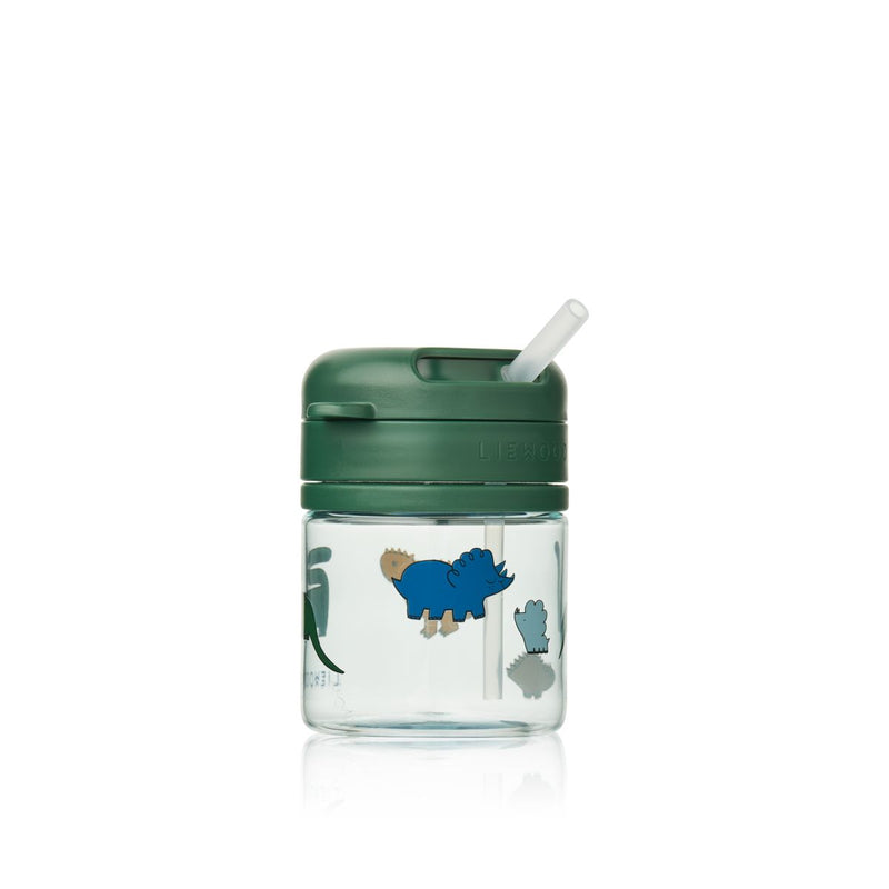 Liewood Gobelet en tritan avec paille PAVIA 280 ml - Dinosaurs / Mist - Gobelet
