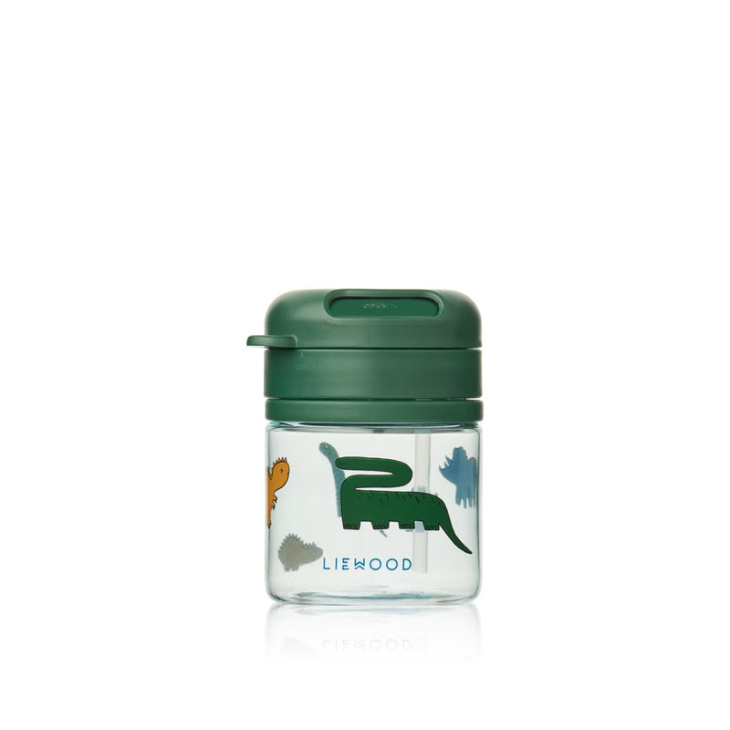 Liewood Gobelet en tritan avec paille PAVIA 280 ml - Dinosaurs / Mist - Gobelet