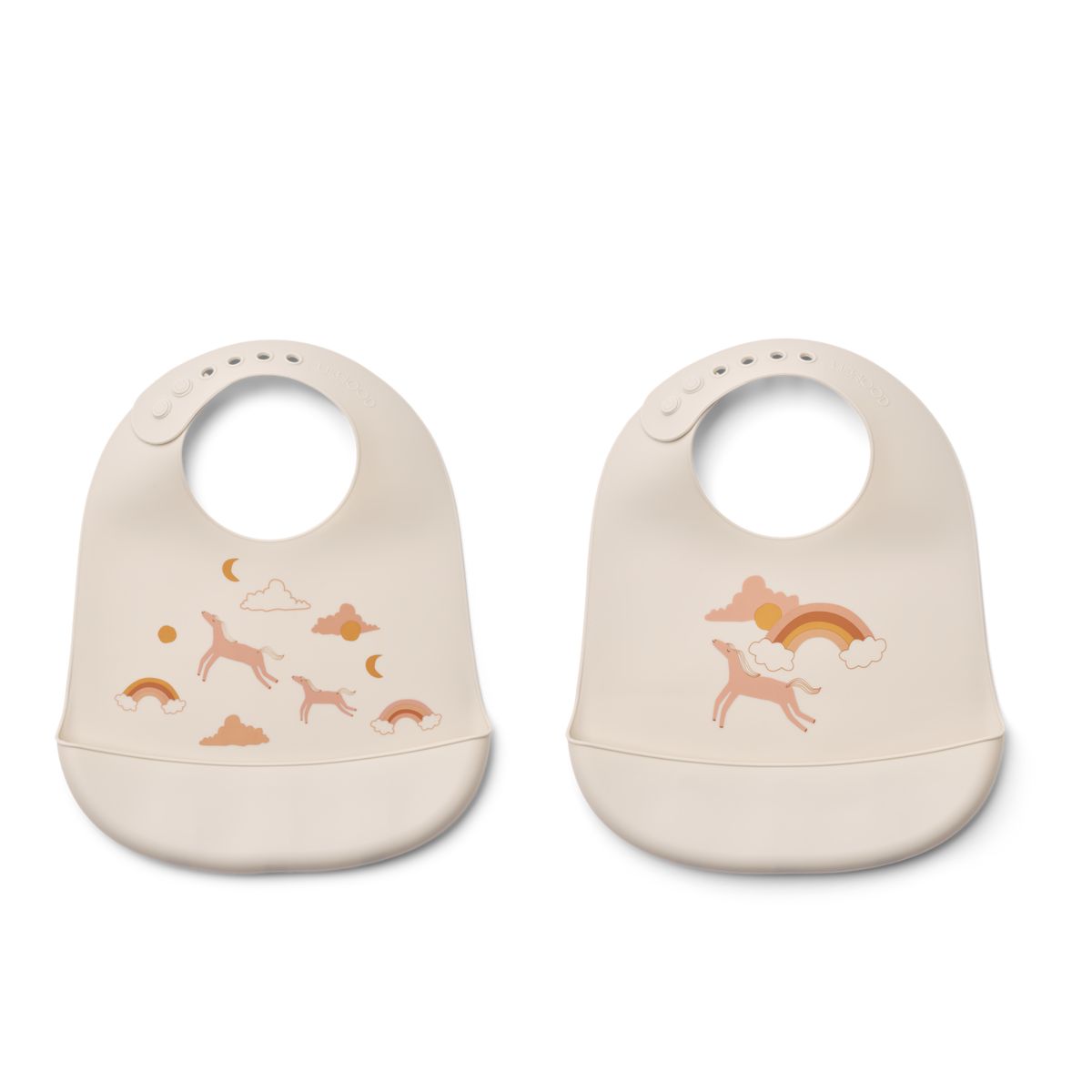 Liewood Lot de 2 bavoirs en silicone Tilda - Dream / Ecru - Bavoir
