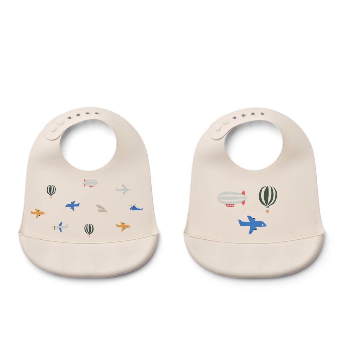Liewood Lot de 2 bavoirs en silicone Tilda - Aviator / Ecru - Bavoir