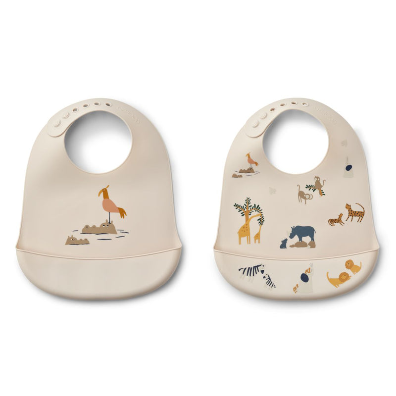 Liewood Lot de 2 bavoirs en silicone Tilda - All together / Sandy - Bavoir